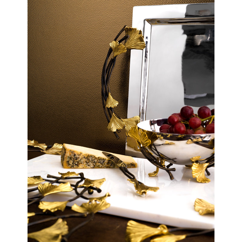 Golden Ginkgo Large Cheese Board with Knife