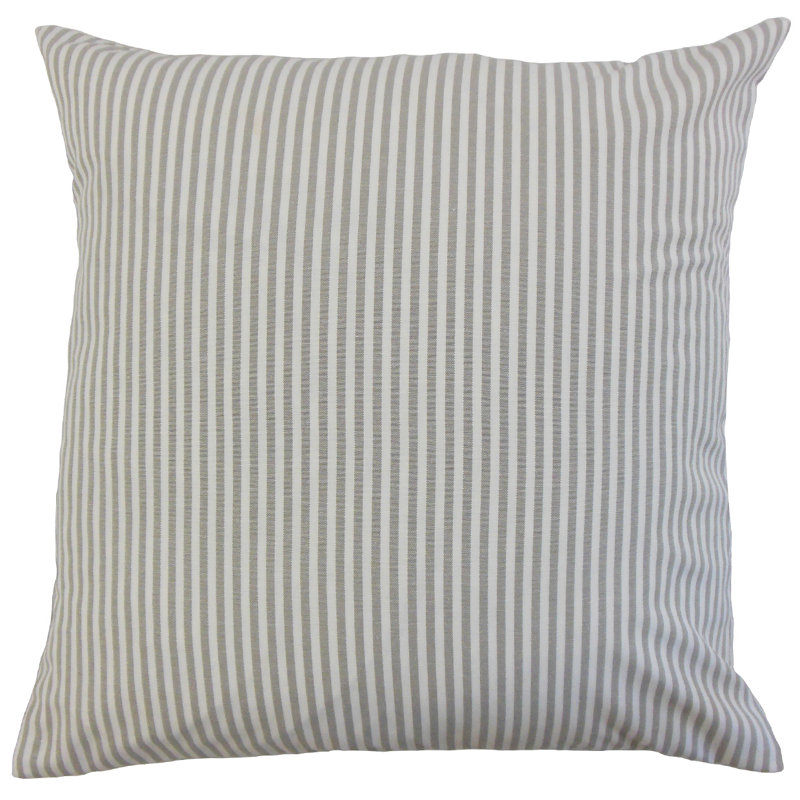 Ira Square Cotton Pillow Cover & Insert, Navy, 18" x 18", Polyester/Polyfill