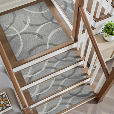 Tapis d'escalier antidérapants, 15 pièces Tapis d'escalier pour marches en bois, 8 po x 30 po | Tapis 3D intérieur et extérieur pour tapis d'escalier pelez et collez, sans résidus, lavable et adhésif