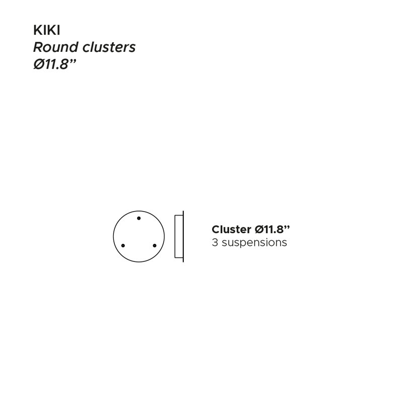 Kiki Round Cluster for Pendant Light Canopy, 1.9" H x 11.8" W x 11.8" D