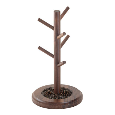 Black Walnut Solid Wood Water Cup Holder | Premium Desktop Storage | Creative Hanging Rack For Coffee Cups And Mugs