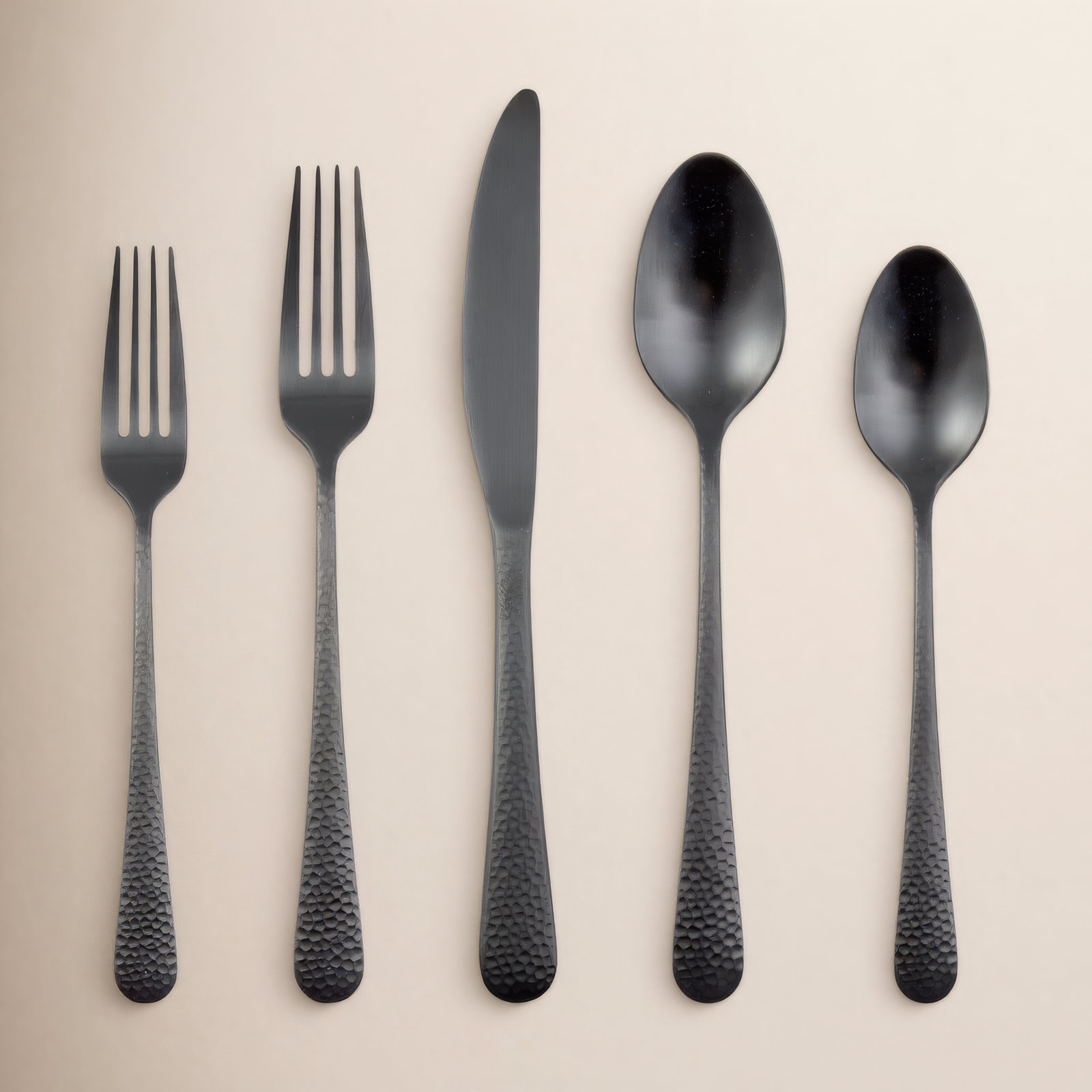 Keene Flatware Set - Service for 4, Black Satin