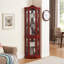Vitrine en cerisier avec verre trempé et tablettes réglables, éclairée pour la chambre à coucher-126005783