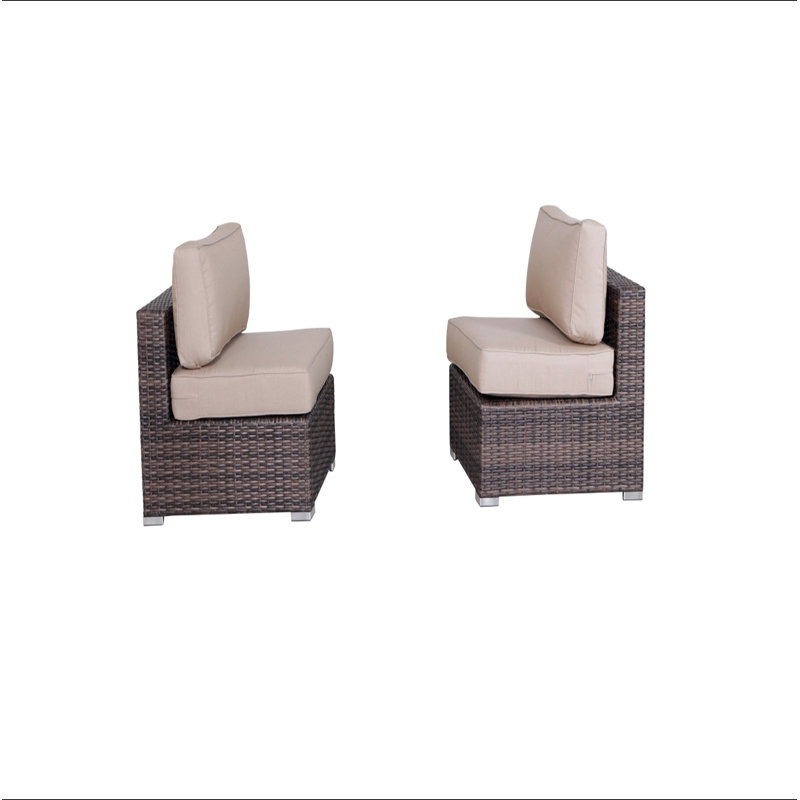 Ensemble de 2 chaises d'extérieur sans accoudoirs de 28 po de large avec coussins (ensemble de 2)