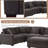 Modern Upholstered Cloud Modular Corner Sectional Sofa With Consoles-1604012535-1604012520