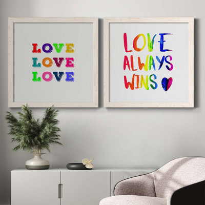 Love Love Love - ensemble d'art textuel 2 pièces