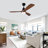 Hot Sales 52 Inch Modern Black Ceiling Fan With Light 3 Solid Wood Blades Remote Control Reversible DC Motor With Dimmable LED-2140119654-2140119650-2140119649