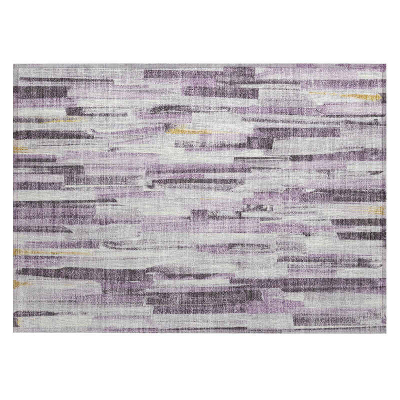 Machine Washable Indoor/Outdoor London ACN2255 Stripes Rug, Rectangle 1'8" x 2'6"