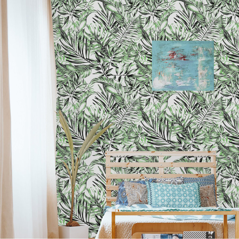 Murale à peindre tropical laisse, l 25 po x L 50 po