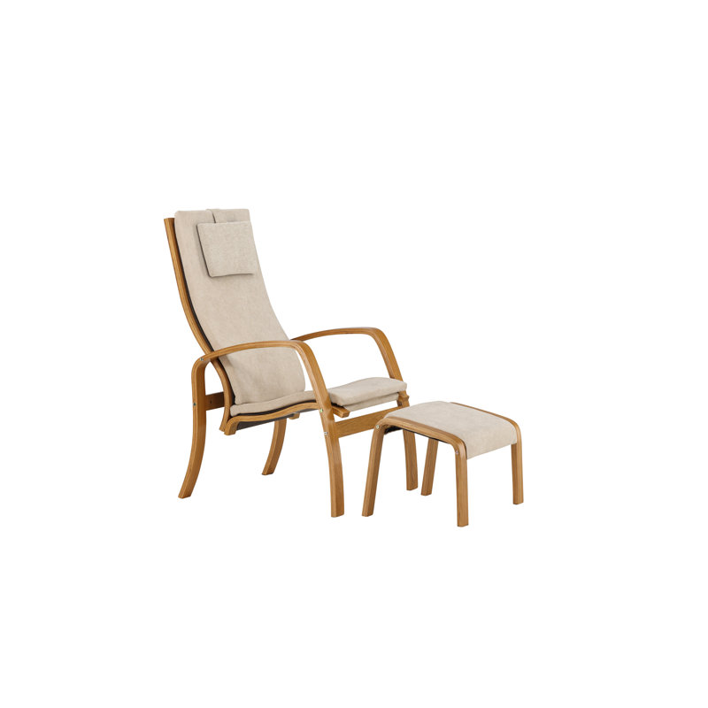 Karon Upholstered Accent Chair, Oak, Beige