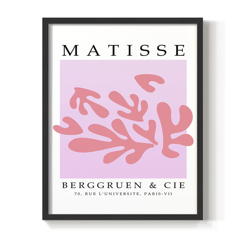Matisse CECXLII, reproduction encadrée - bois massif, H 28 po x l 22 po, Noir
