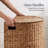  Half Moon Laundry Hamper W/ Lid, Half Round Laundry Basket, W/ Removable Liner & Handles - Chestnut-1042870240