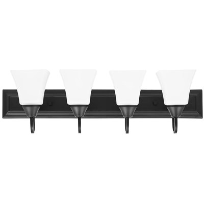 Éclairage de salle de bain 4 lumières à intensité variable noir