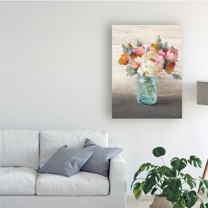 Reproduction d’art sur toile tendue, "Français cottage bouquet II crop" par Danhui nai, H 24 po x l 18 po x P 2 po