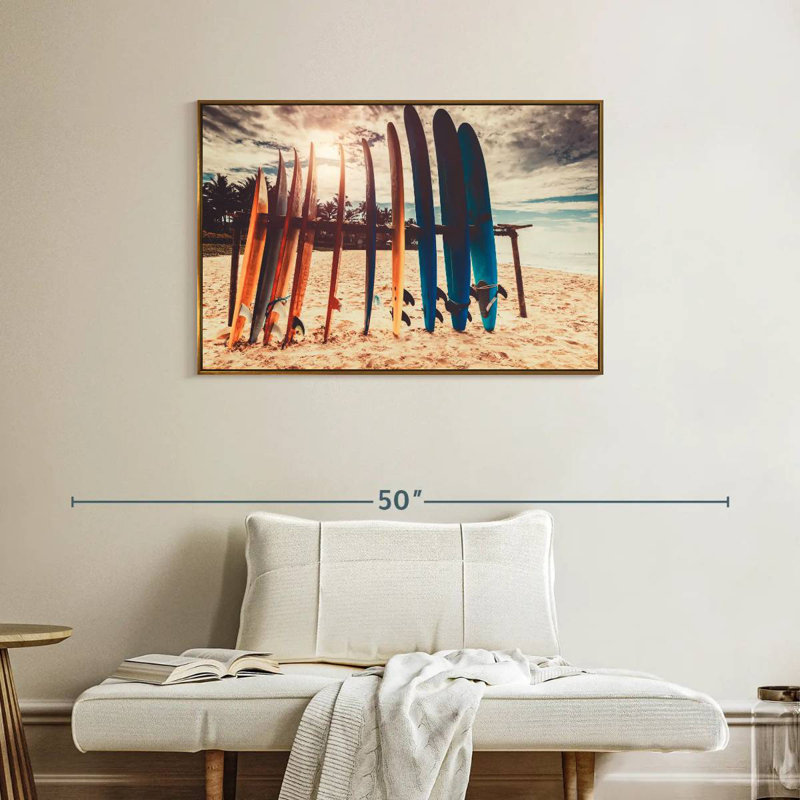 Support de planche de surf, Cadre flottant doré, 37 po x 25 po