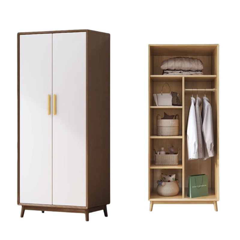 Garde-robe moderne et simple, Noyer/blanc