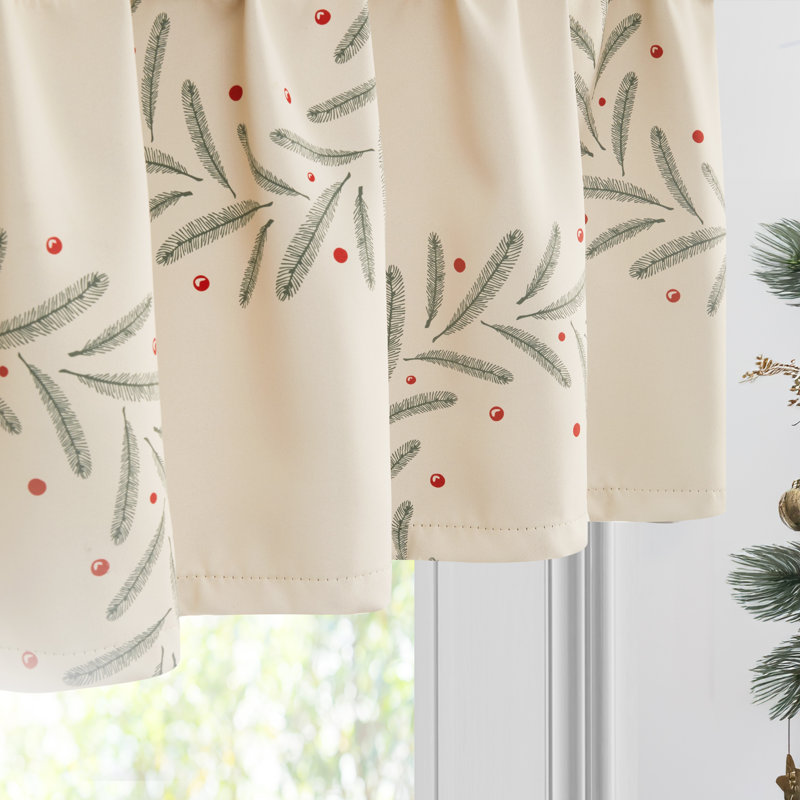 Cantonnière de Noël avec passe-tringle, Kaki