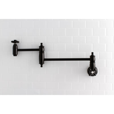 Kingston Brass Restoration Two-Handle 1-Hole Wall Mount Pot Filler Faucet