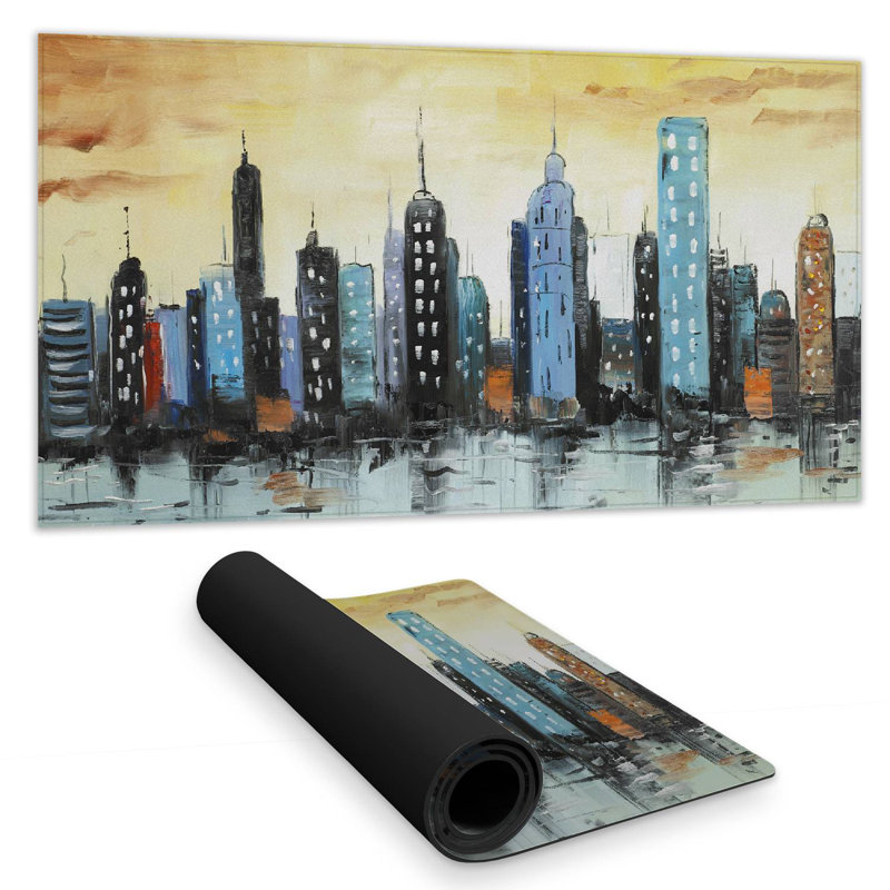 Skyline on cityscape - 15.75"x31.50" Desk mat