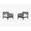 Charcoal Aluminum Outdoor Armchair Conversation Set, Palisades Cream