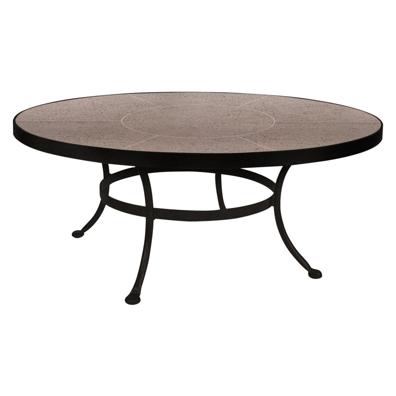 Outdoor Round Coffee Table, Carbon Black, Canyon Taupe