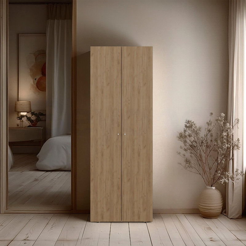 Armoire haute 2 portes en chêne naturel, Naturel