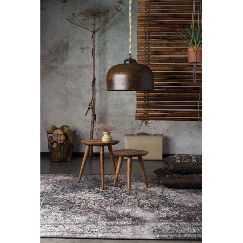 Oriental Area Rug in Black, Rectangle 6'7" x 9'10"