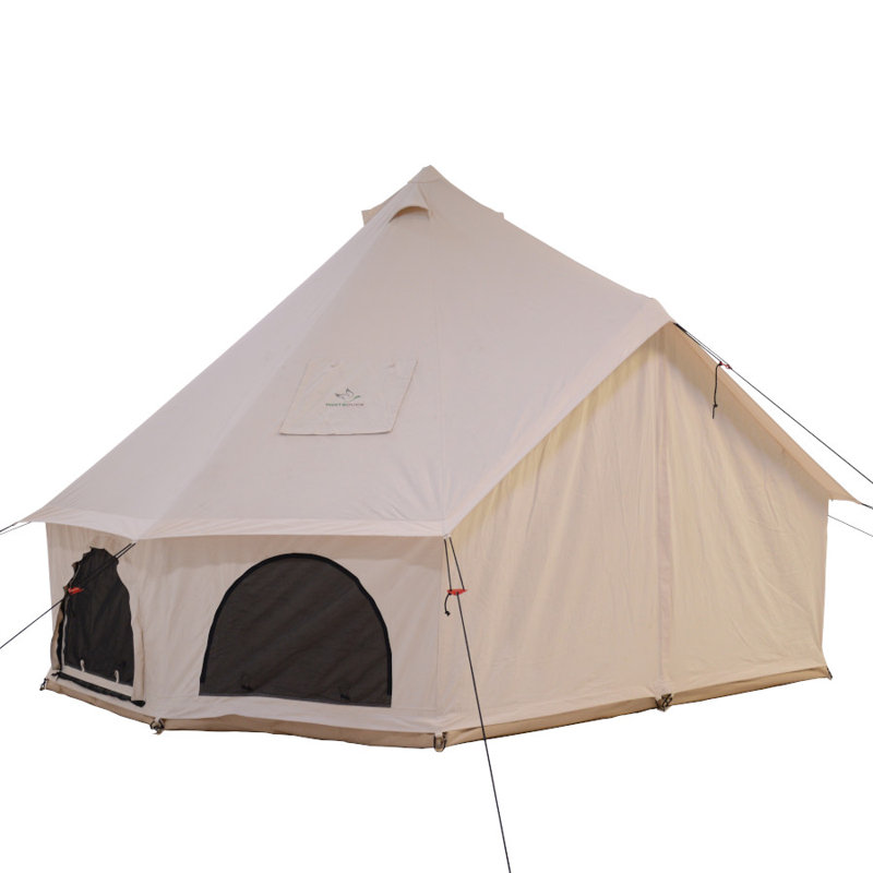 13' White Canvas Bell Tent with Carry Bag for 6 Persons