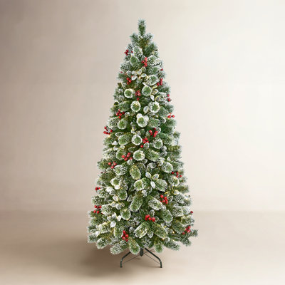 Slim 7.5' Pre-Lit Pine Christmas Tree