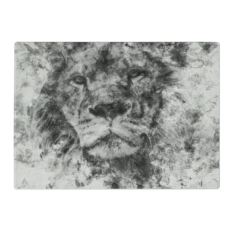 View of a Lion Chopping Board, 20cm W x 28.5cm L