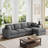 3 - Piece Corduroy Upholstered L-Shaped Sectional-438699073