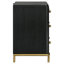 Anser Black 3-Drawer Nightstand