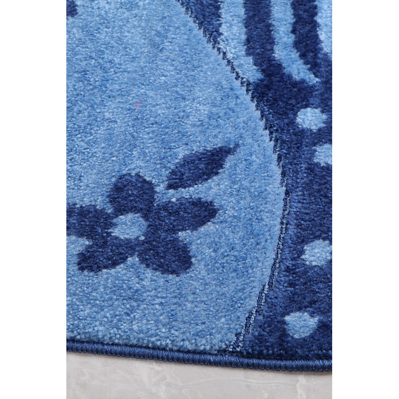 Tapis de bain Aliesha, Bleu foncé / bleu