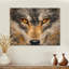 Loup aux yeux de la forêt I - Art mural moderne en bois sur bois de pin naturel-210309147