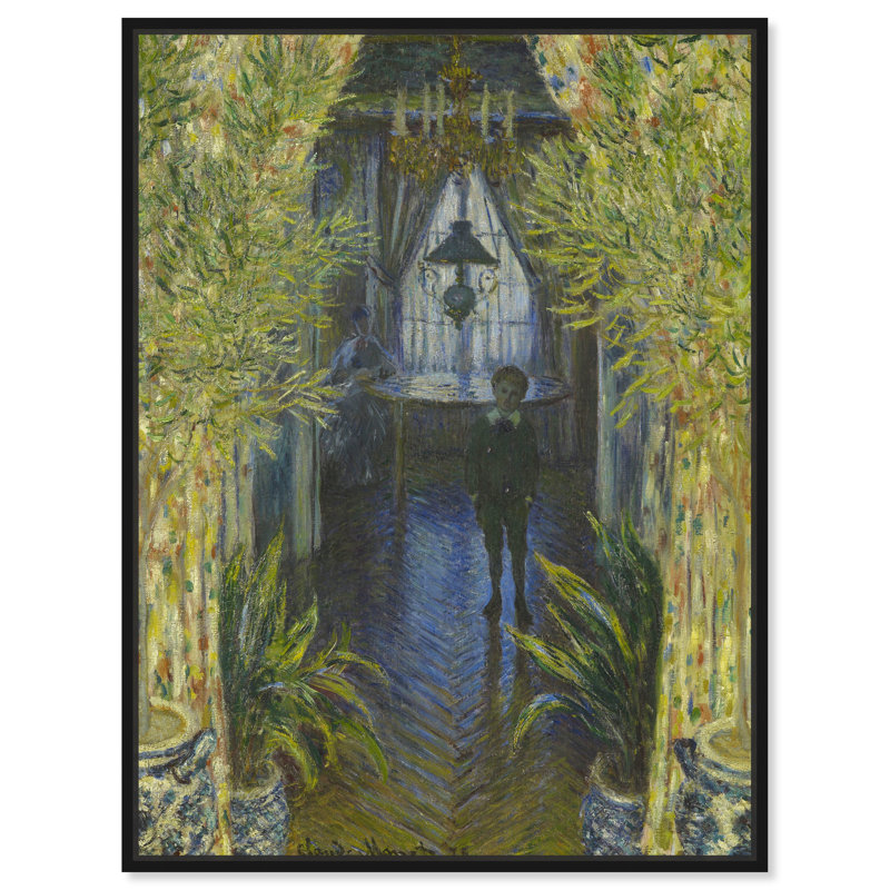 Art mural Monet, Cadre noir, H 21 po x l 17 po