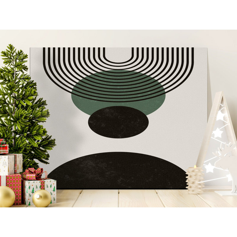 Wrapped Canvas Print Set, Black/Green/Beige, 76.2 cm H x 152.4 cm W