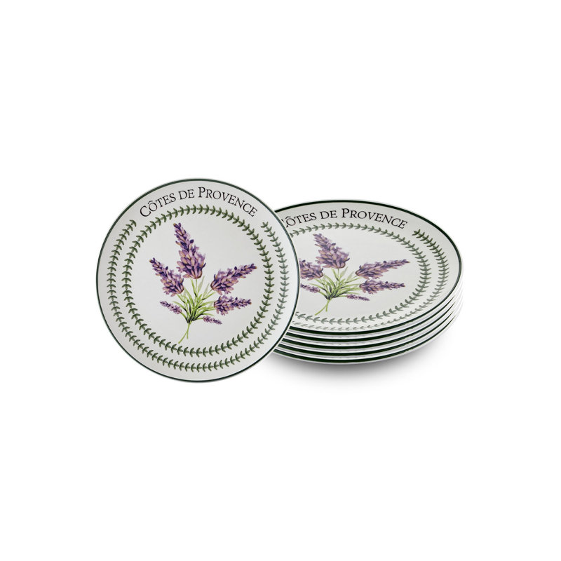 Ensemble de 6 assiettes élégantes, couleur lilas, 10,2 x 10,2 x 0,8 po | 100% céramique, va au lave-vaisselle | Parfait pour les réceptions, les repas et les occasions spéciales - Vaisselle élégante et fonctionnelle