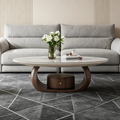Table basse ovale avec rangement Modern Home