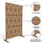 Pacifa Series 6 ft. H x 4 ft. W Leave Pattern Metal Privacy Screen With Wider Feet-94329043