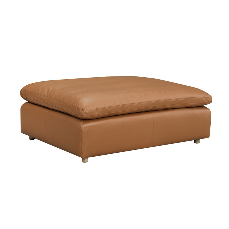 Ottoman, Brown Top Grain Leather