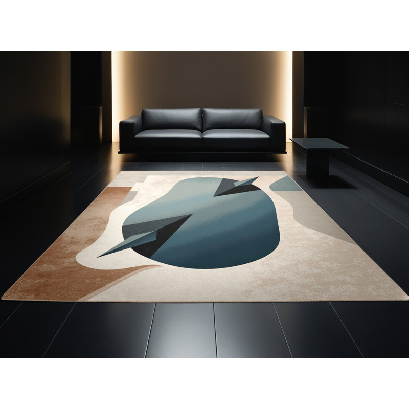Tapis géométrique beige lavable à la machine Gregorey, 2 x 5
