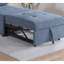 Lit convertible moderne gris-bleu avec assise rembourrée