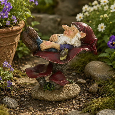 Helotes Gnomes Sleeping On Mushroom Fairy Garden