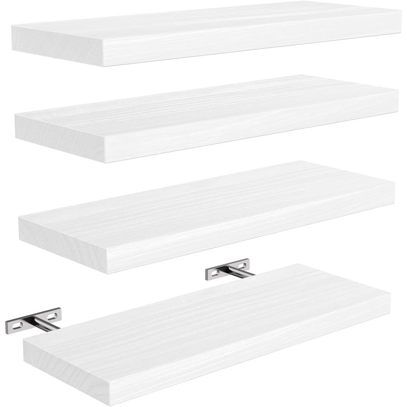 Jennaya 4 Piece Floating Shelf, White