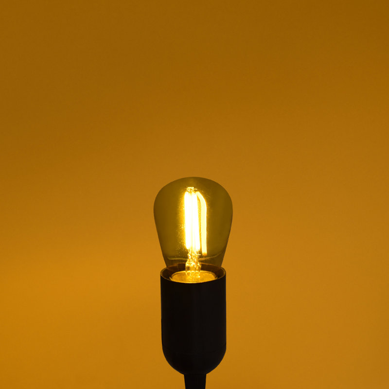 0.5 Watt S14 LED Colored String Light Bulb, E26/Medium (Standard) Base, Yellow