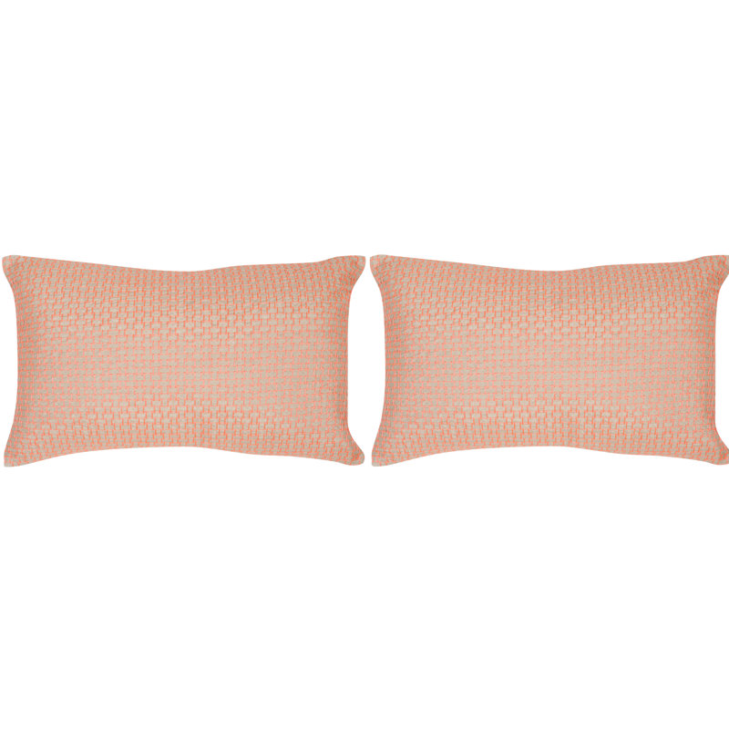 Feather Throw Pillow, Neon Orange