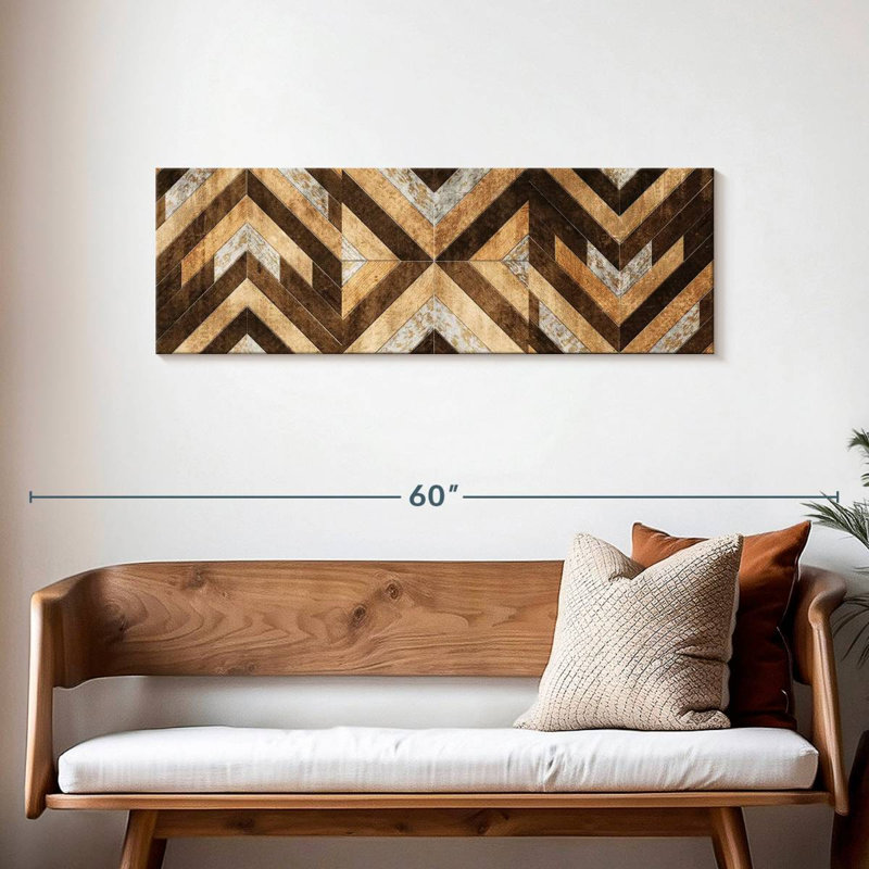 " Patterned Chevron Tiles " by Lulu, 15" H x 45" W x 1.25" D