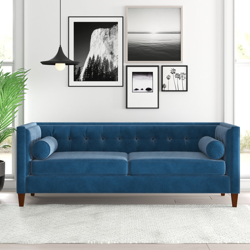 Mick 84'' Velvet Sofa, Teal Velvet