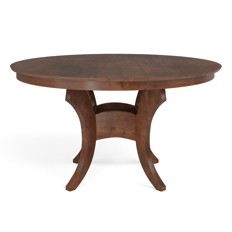 Maple Round Solid Wood Dining Table, Java, 54" L x 54" W