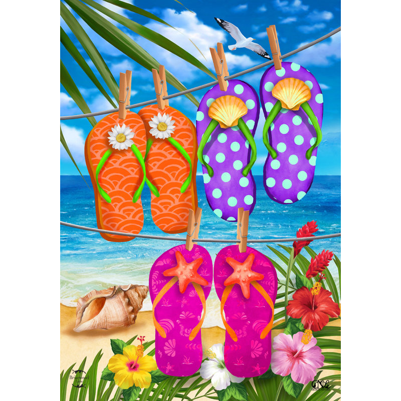 Hanging Flip Flops Garden Flag